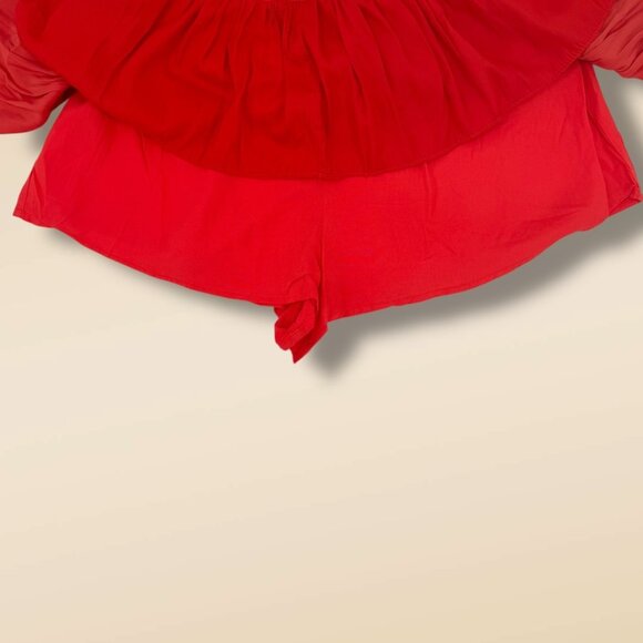 NWT Mustard Seeds Ruby Red Tiered Skirt Size L - Picture 3 of 4